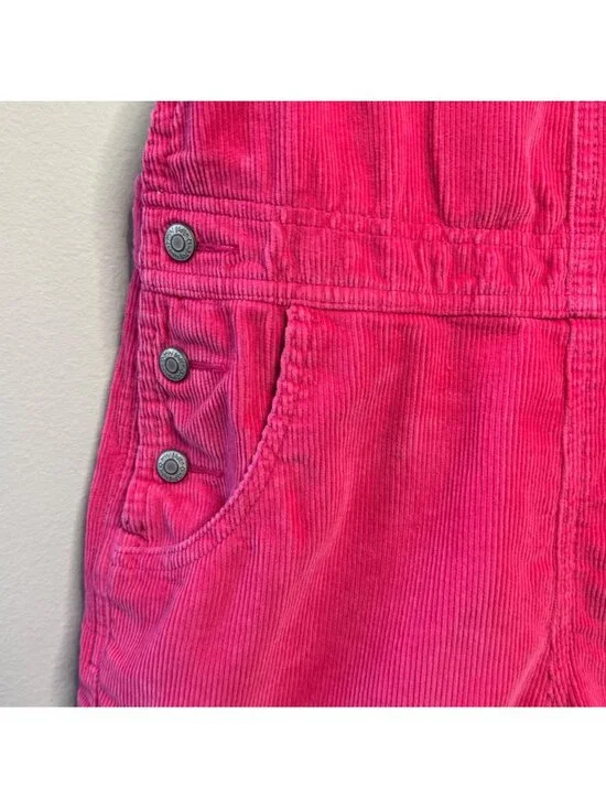 MINI BODEN Pink Corduroy Shortalls Girls 11-12 Cotton Overalls Bib Shorts Spring - Picture 4 of 9